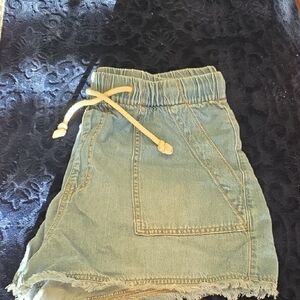 BCBGeneration Green Jean Shorts with Drawstring